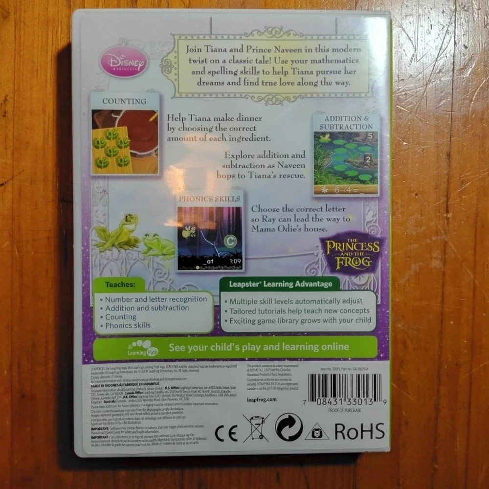 Leapster Learning‎ Game - The Princess And The Frog Disney Educational Toy